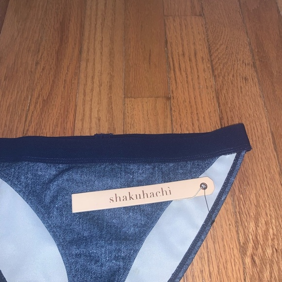 Shakuhachi Good Genes Faux Denim Bikini Bottom Blue Size 5 (Small) - Picture 3 of 7